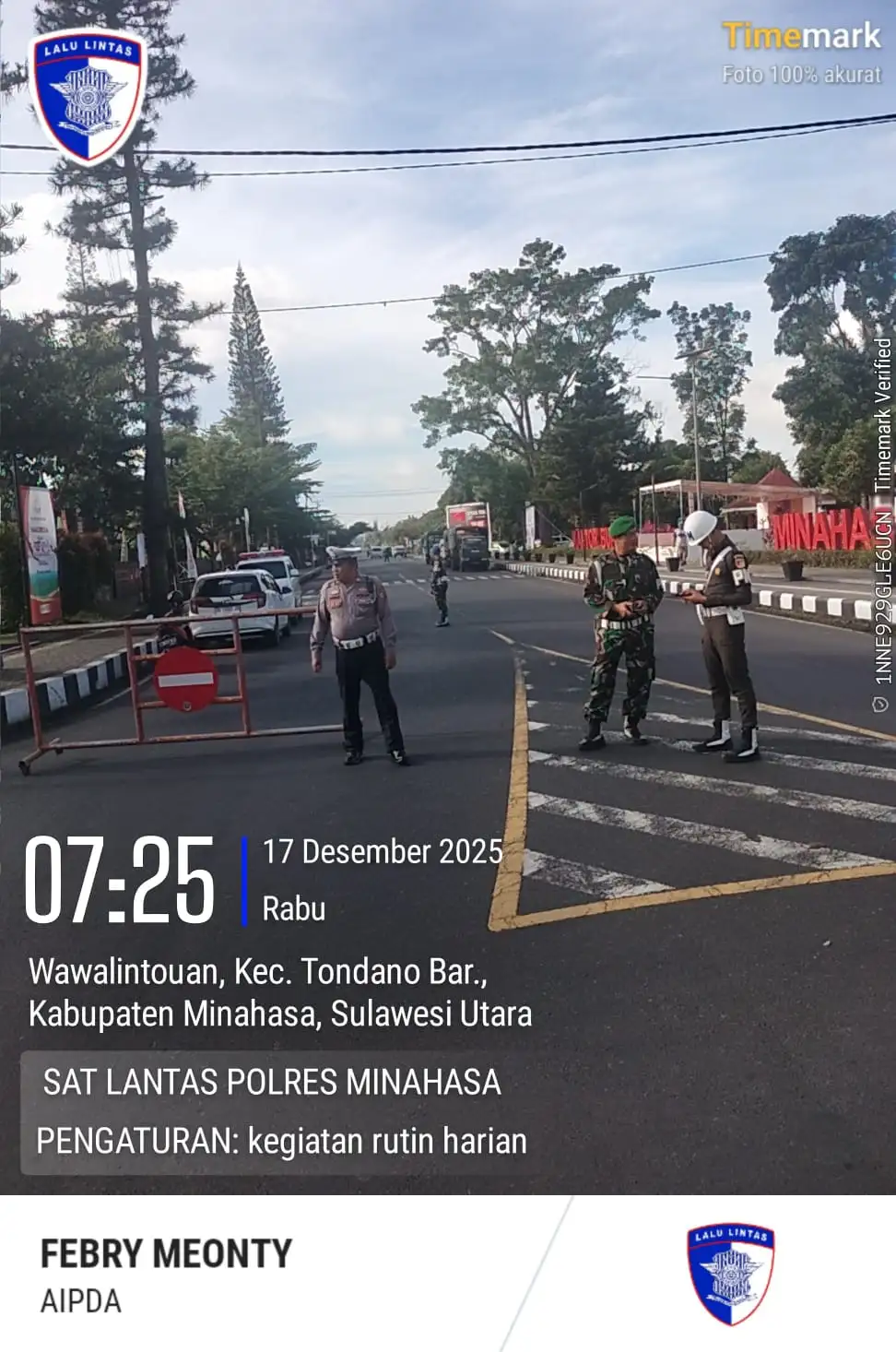 Unit Turjawali Sat Lantas Polres Minahasa Laksanakan Pengamanan dan Pengaturan Lalu Lintas di Lapangan God Bless